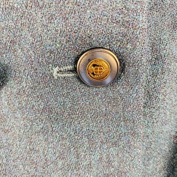 Vintage Pendleton Petite Teal Blue 100% Wool Double-Breasted Blazer Jacket Sz 14 - Picture 2 of 6